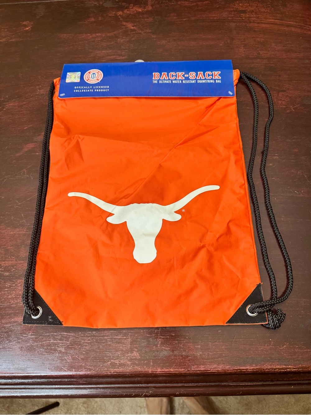 NCAA Orange Drawstring Back-Sack with White Longhorn Logo